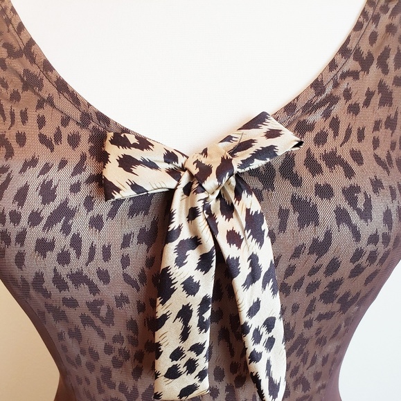 100% Silk Alexia Admor Leopard Print Dress - Picture 2 of 5